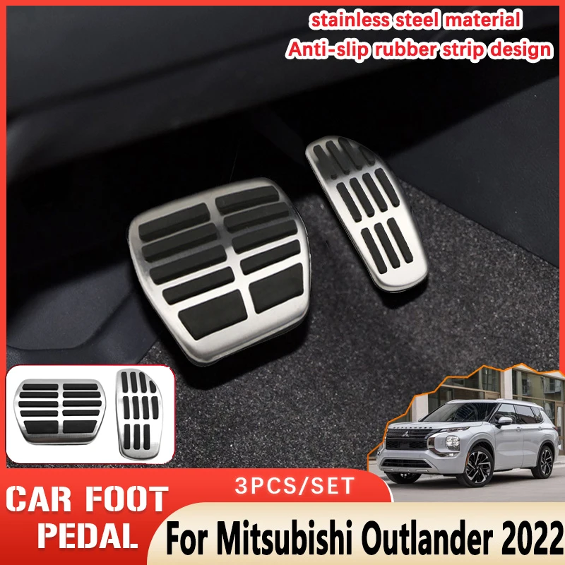 

AT MT Car Foot Pedals For Mitsubishi Outlander GN 2022 Rubber Anti-skid Pedal Brake Cover Stainless Steel Pedal Car Accessories