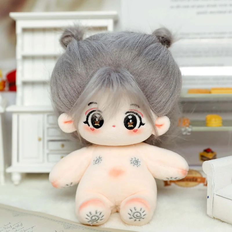 Kawaii Baby 15cm Idol Doll Plush Cotton Star Dolls No Attributes Gray Hair Big Eyes Dolls Toys Fans Collection Children Gifts