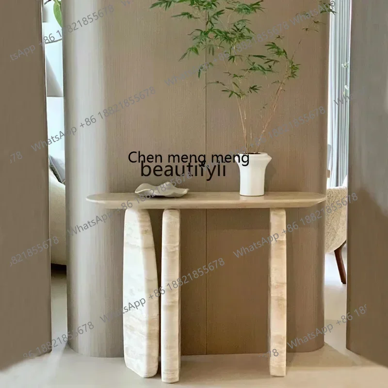 

182QMiji Natural Cave Stone Hallway Chinese Ancient Style Marble Console Tables Console Stone Hallway a Long Narrow Table
