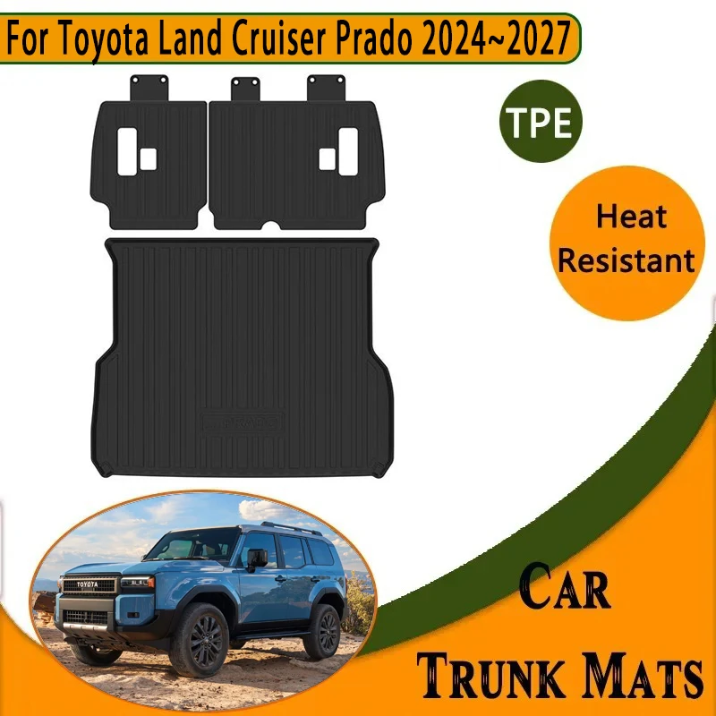 Car Rear Trunk Mats For Toyota Land Cruiser Prado 250 J250 LC250 2024-2027 Waterproof Storage Pads Cargo Liner Auto Accessories