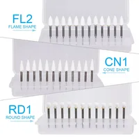 12 unids/pack Dental blanco pulido piedras llama forma de cono FG Bur taladros Arkansas piedra FL2 CN1 RD1