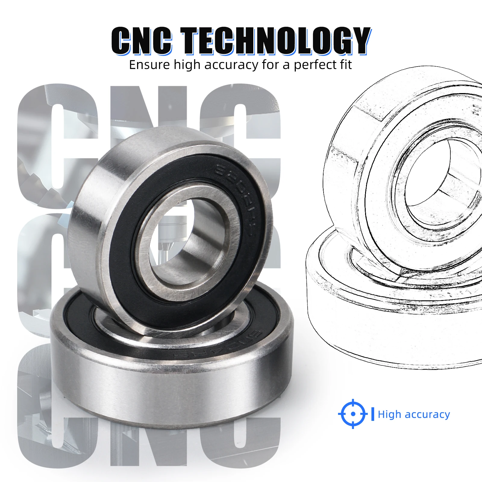 NICECNC For Yamaha Raptor 700 2006-2026 Front Wheel Bearing & Seal Kit For Yamaha Raptor 700R Double Lips ATV Accessories