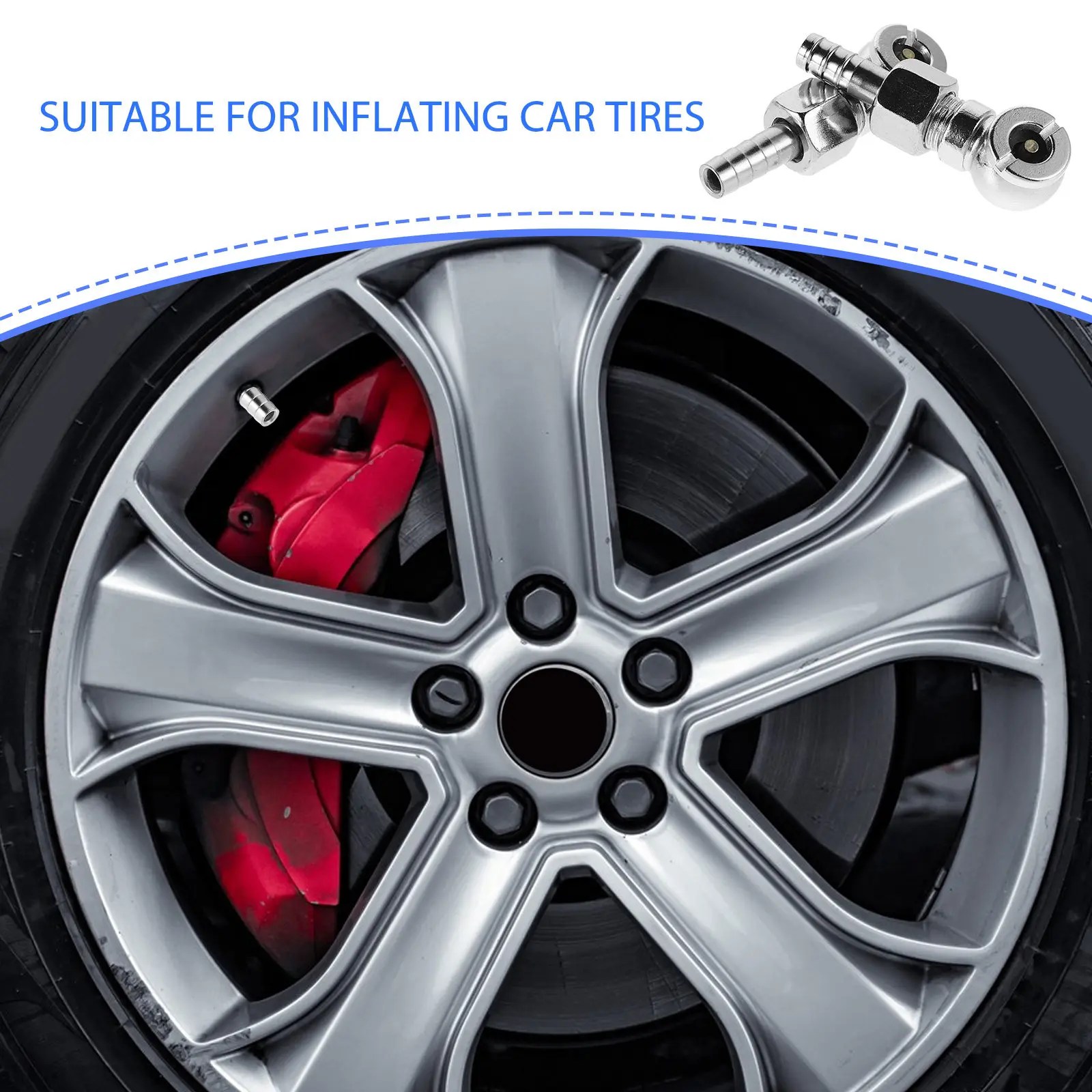 2Pcs Auto Tire Inflator Nozzle Compact Lightweight Ball Foot Air Chuck for Car Truck Tire Pump Efficient Inflation Tool