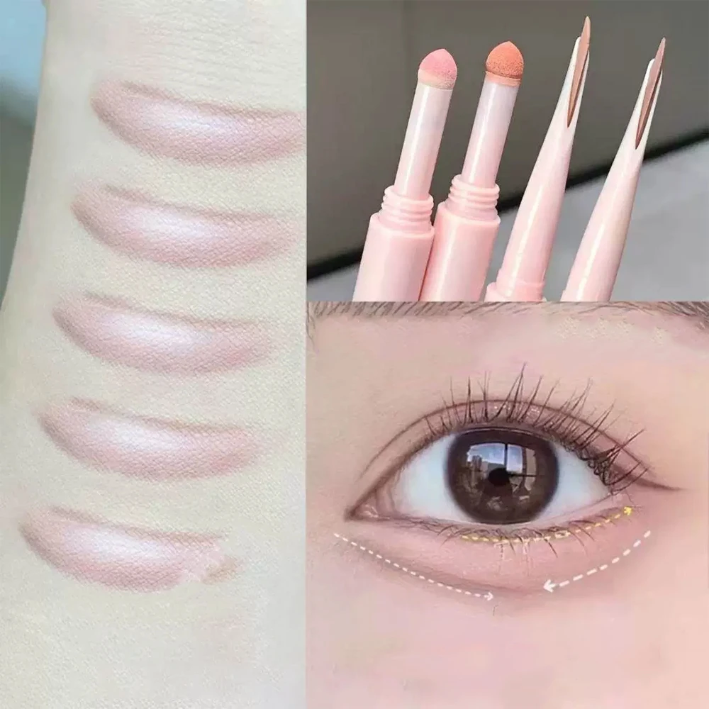 Crayon Aegyosal 2-en-1 Pailleté Mat, Stick Illuminateur et Ombre Double Embout, Maquillage des Yeux, Crayon Gel Eyeliner pour Effet « Lying Silkworm »