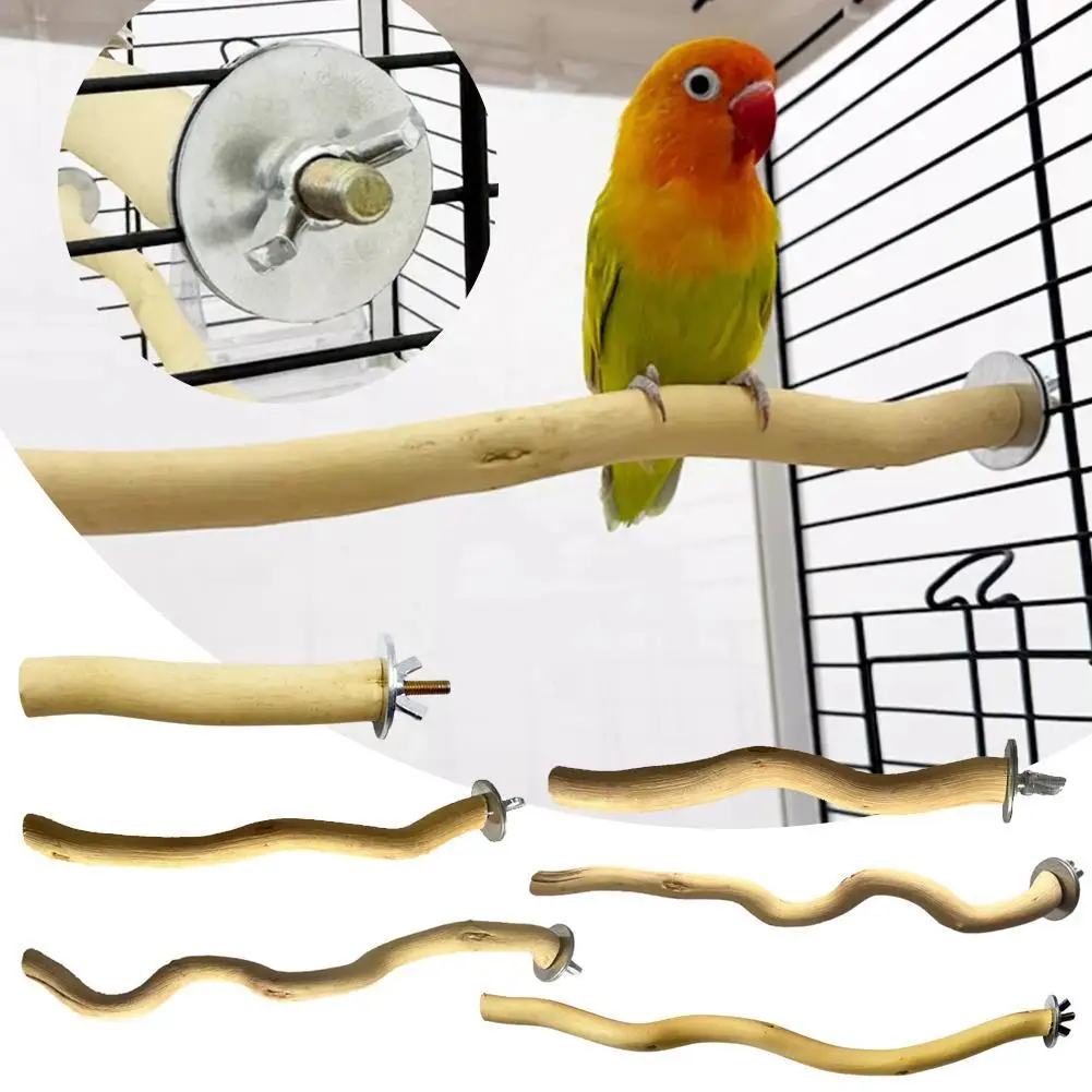 Natural Parrot Perch Bird Stand Tree Stick Paw Grinding Fork Climbing Bird Standing Branches Toys Birdcage Accessories