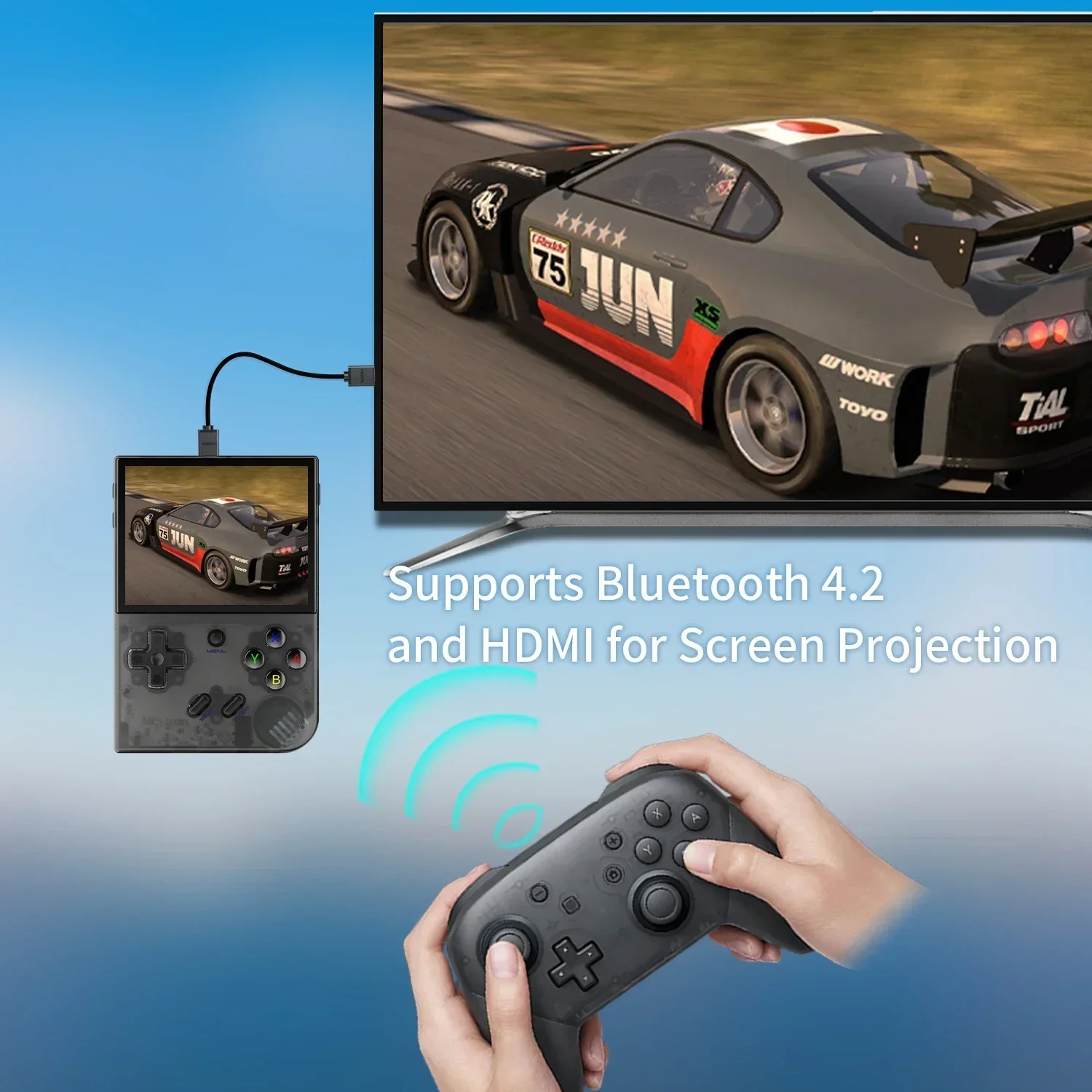 AMPOWN Anbernic RG35XX Plus Handheld Game Spelers 3.5 ''IPS Linux Draagbare Video Game Console Retro Game Console Game computer