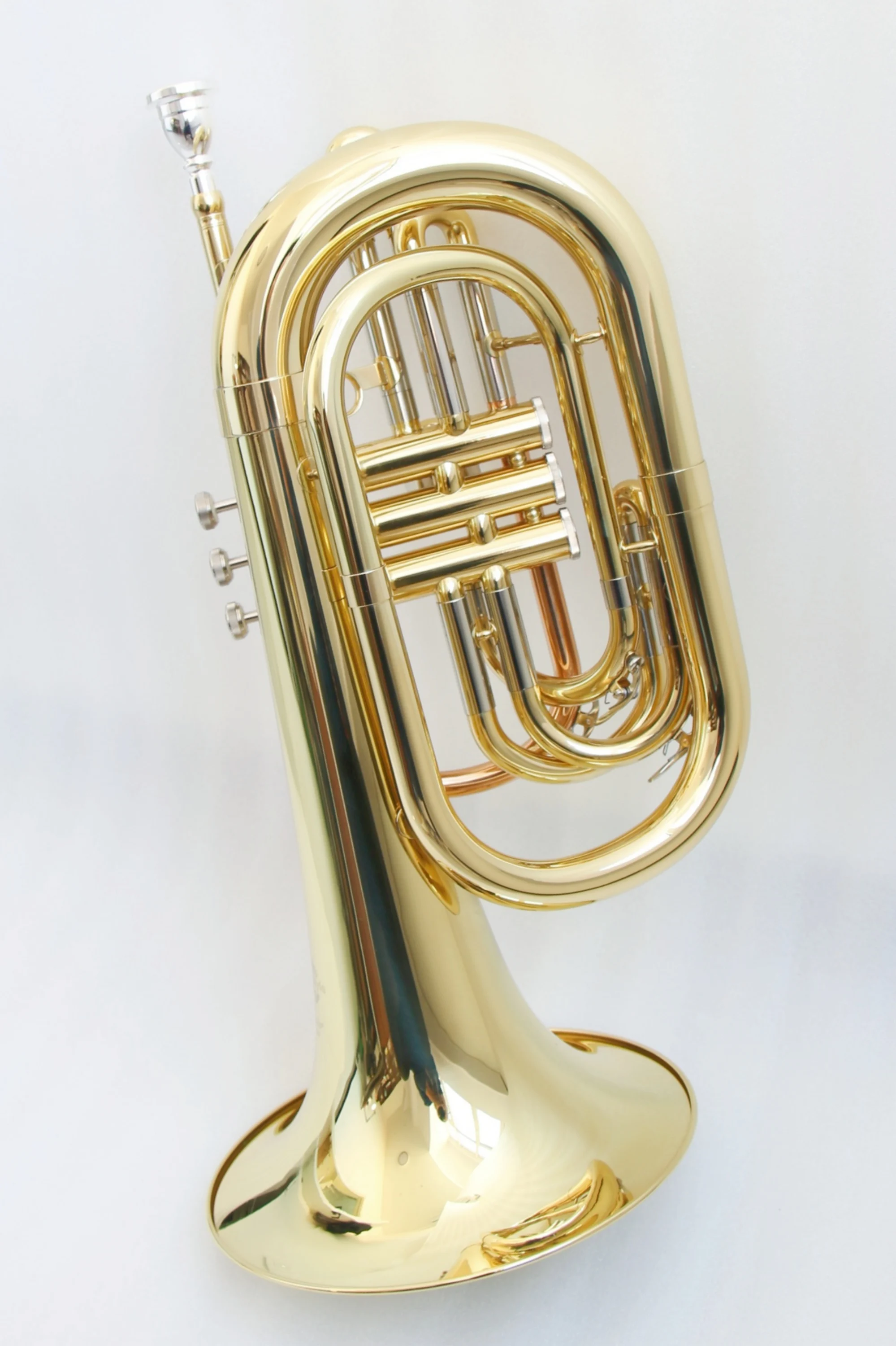High End BB Tone Marching Baritone with Clear Lacquer Finish and Brass Body