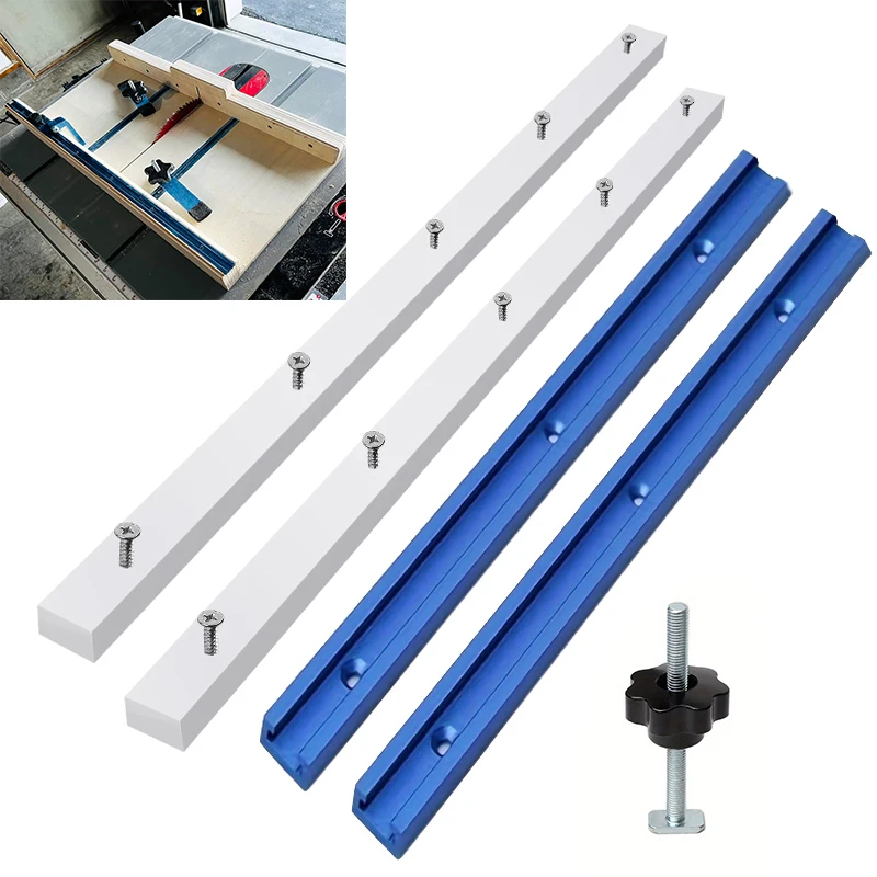

1Set Table Saw Sled Kit with 15" T Track, 17" Miter Bar, Knob, Bolt for DIY Table saw Crosscut Sled, Fits 3/4" x 3/8" Miter Slot