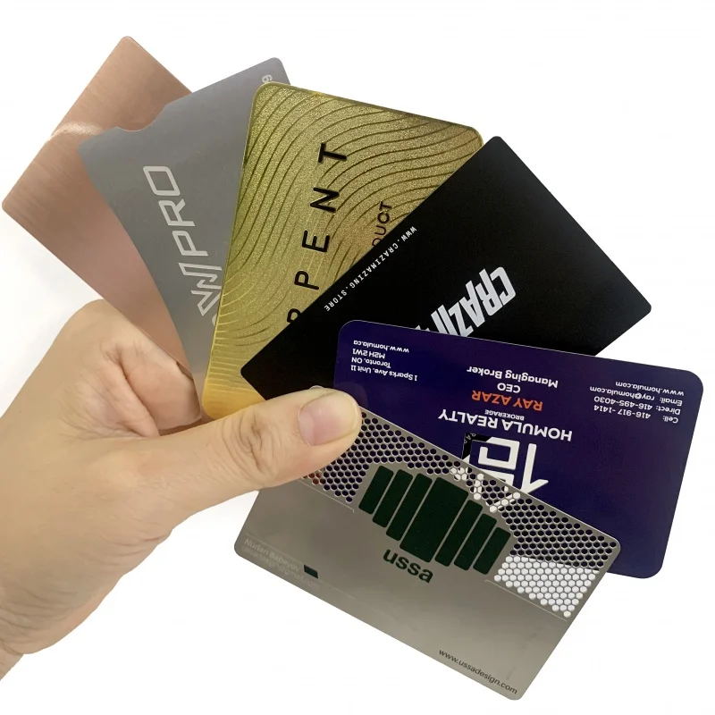 

custom Customized Personal Logo Durable Stainless Steel Credit Card Size Metal Business Card