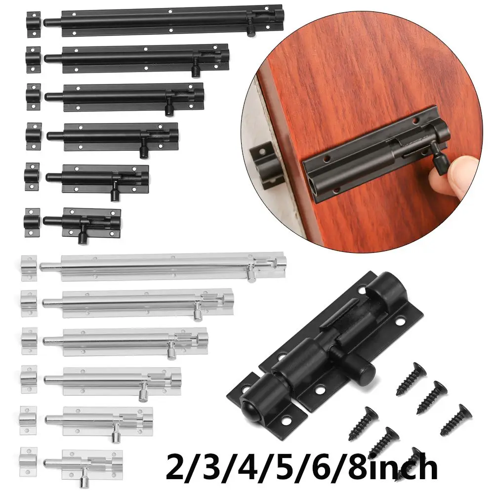 

2-8 дюймов сверхмощные большие садовые ворота сарай раздвижная дверь башня болт защелка защелка домашняя фурнитура черный и серебристый