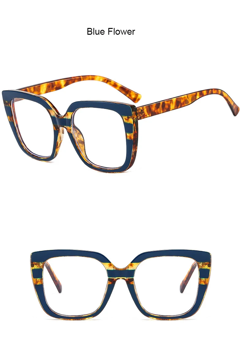 Mode Luxusmarke großen Rahmen Regenbogen übergroße quadratische Lesebrille Rahmen Frauen Brillen Presbyopie Brillen – Detail 17