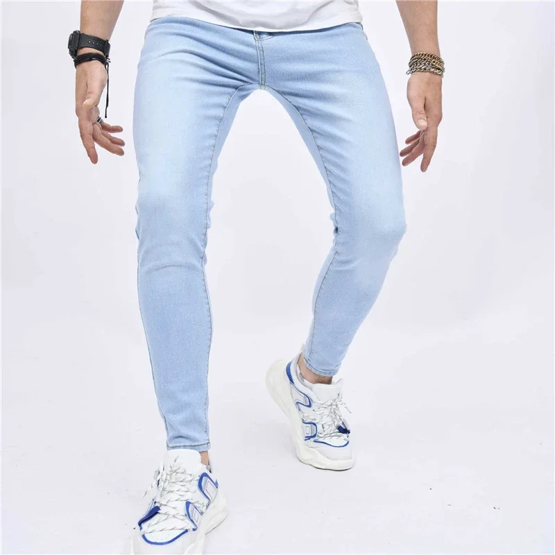 2026 Men Classic Advanced Pencil Jeans Homme Man Soft Stretch Black Biker Masculino Denim Slim Fit Casual Trousers Solid Pant