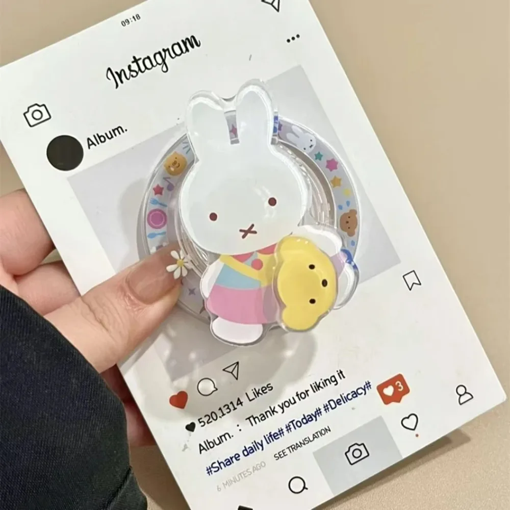 Cute Miffy Rabbit Phone Case Magnetic Bracket for IPhone 17 16 16ProMax 15 14 13 12 Shockproof Anti Drop Protective Shell Gift
