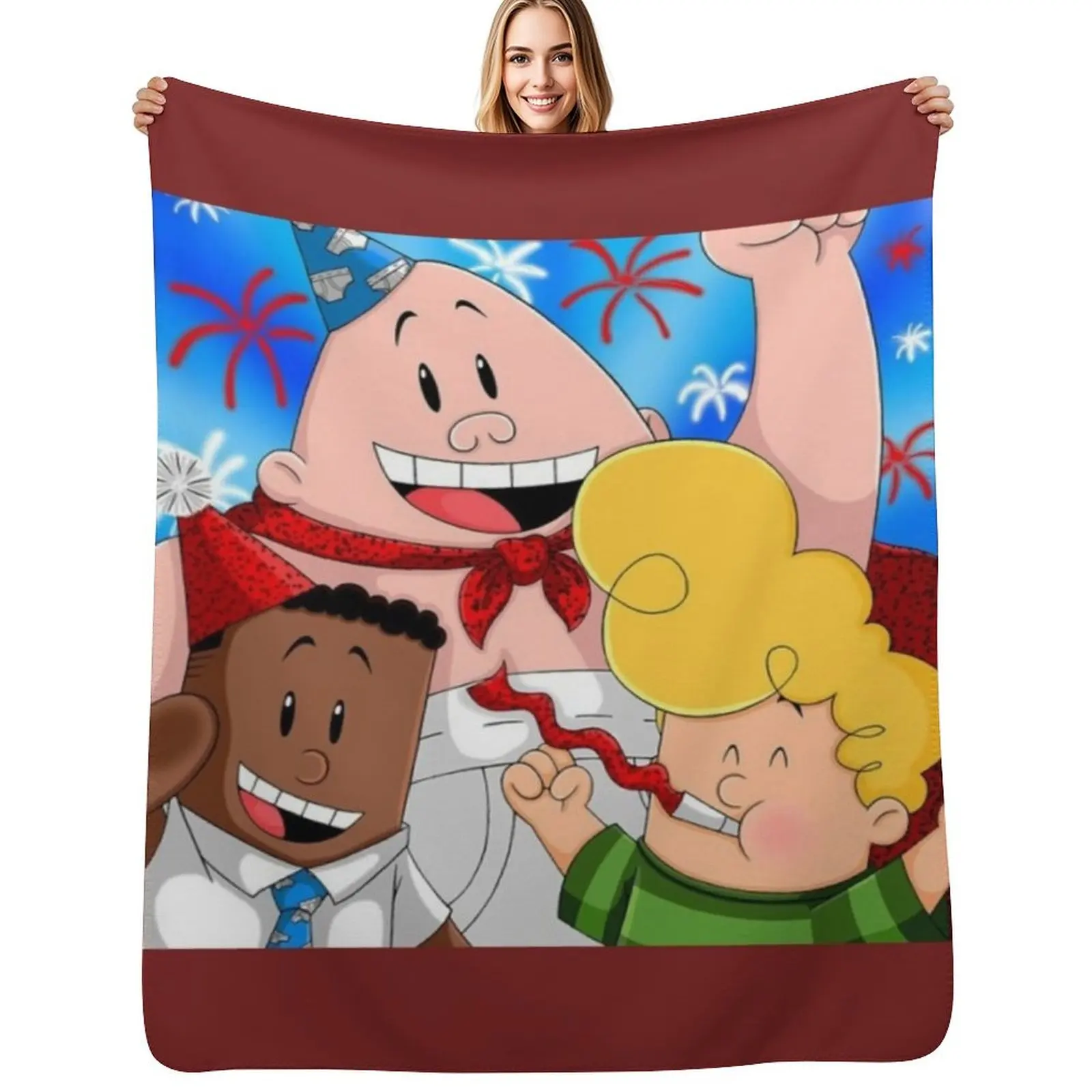 Captain underpants merchandise Throw Blanket Versatile Cozy Throw Blanket for All Occasions