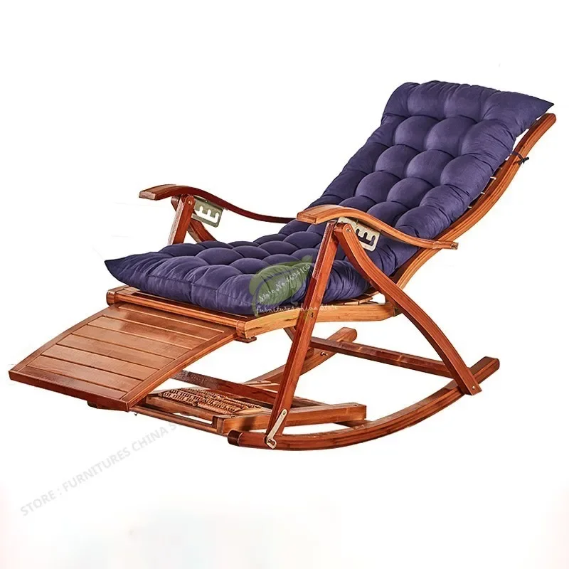 

Recliner Rocking Chair Adult Folding Lunch Break Easy Chair Summer Nap Bed Home Balcony Casual Old Lazy Bamboo Chair