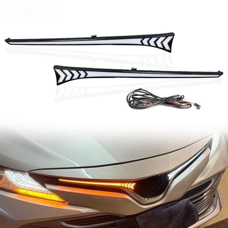 For Toyota 8th Generation Camry Elite/Leading Edition 2018 2019 Car Front Grille Light Modified LED Grille Daytime Running Light