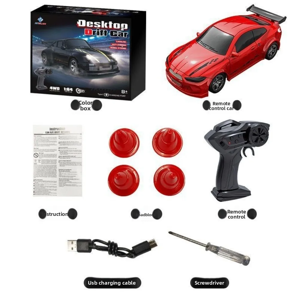 

New 1/64 Scale Drift RC Car 2.4GHz Four Wheel Drive Mini Racing Model High Speed Remote Control Car Adults Hobby