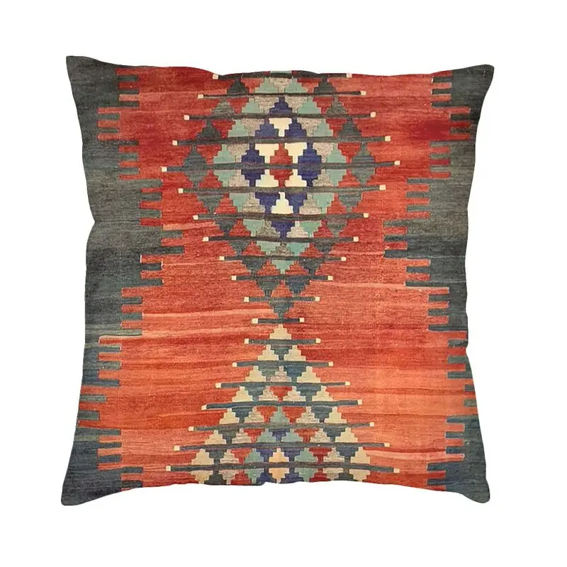 Turkish Ethnic Kilim Diamond Pattern Square Pillow Case Decoration Vintage Boho Bohemian Persian Tribal Cushions Throw Pillow