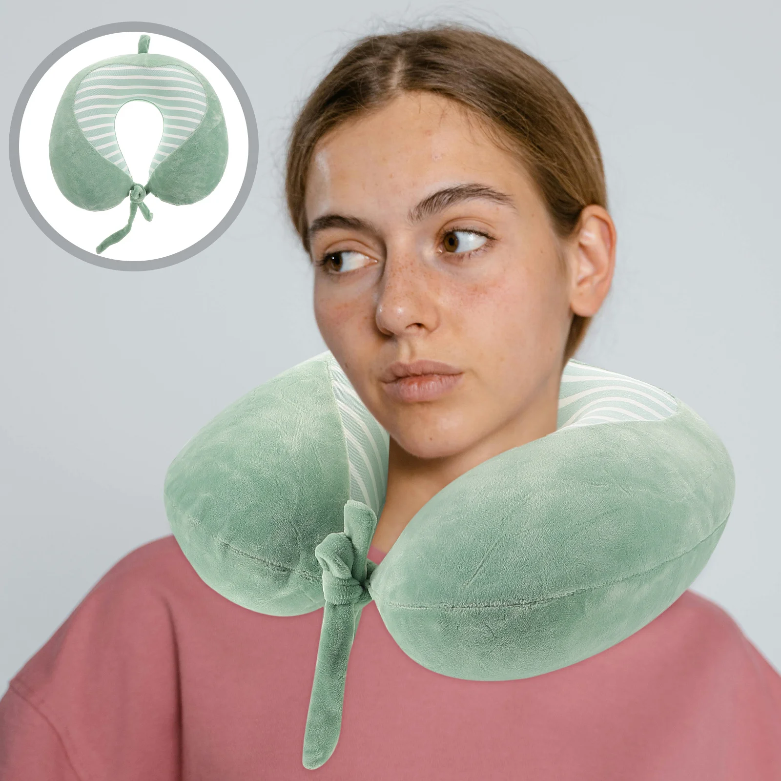 

1pcs U Shape Travel Lightweight Portable Neck Support Pillow For Airplane Car Office Travel Flight Pillow Soft Neck Cushion For