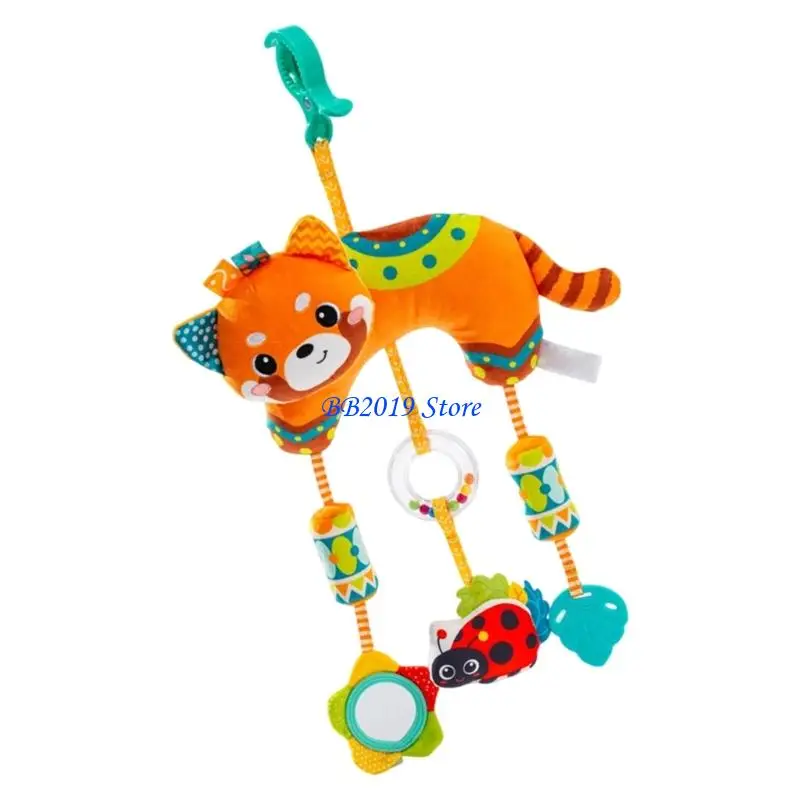 Q0KB Interactive Baby Pushchair Rattle Toy Featuring Safe Plush For Infant Entertainment And Early Learning