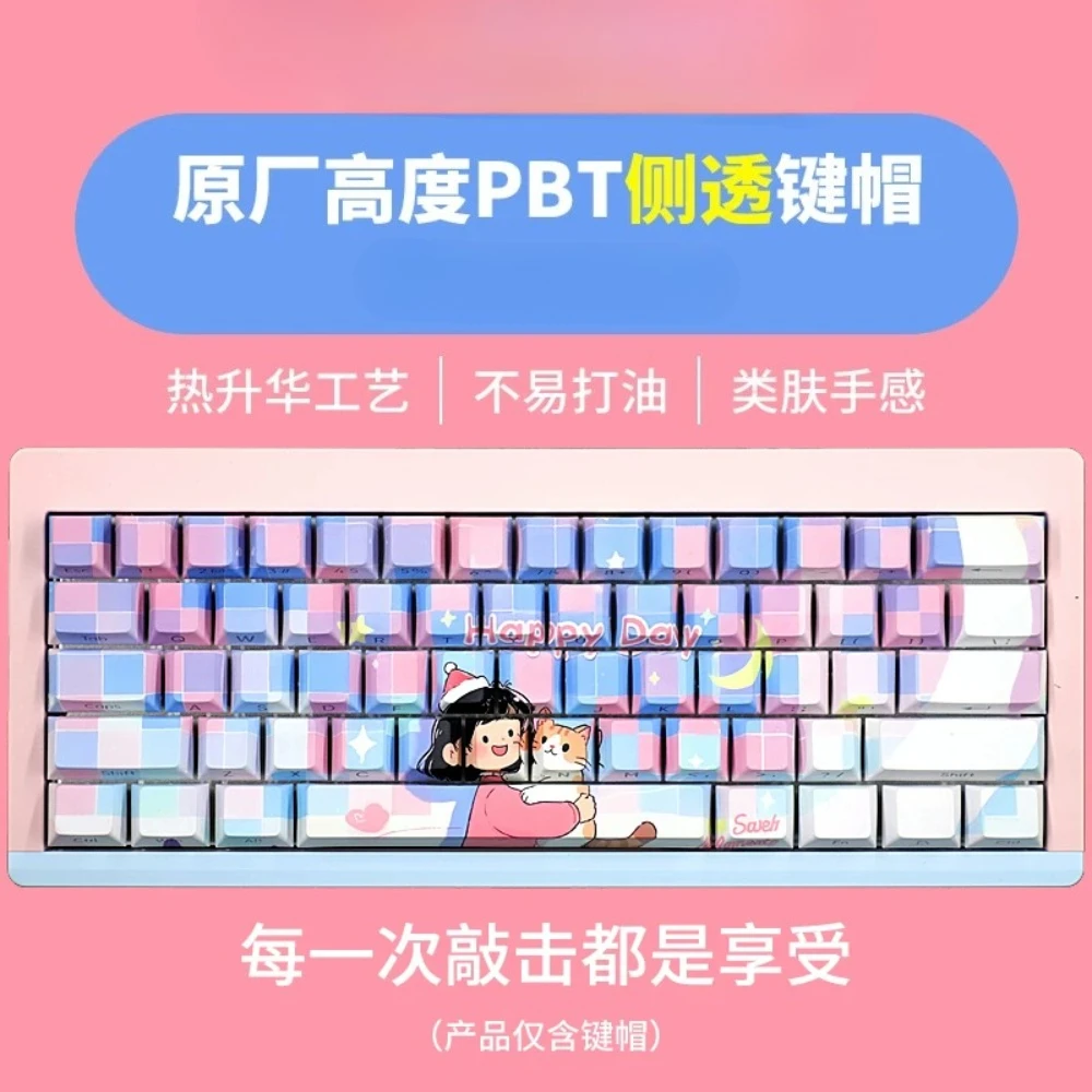 

Front Carving Keycaps Custom PBT Artisan Point Keycap Cherry Profile Cute Light-transmitting Mechanical Keyboard Accessories
