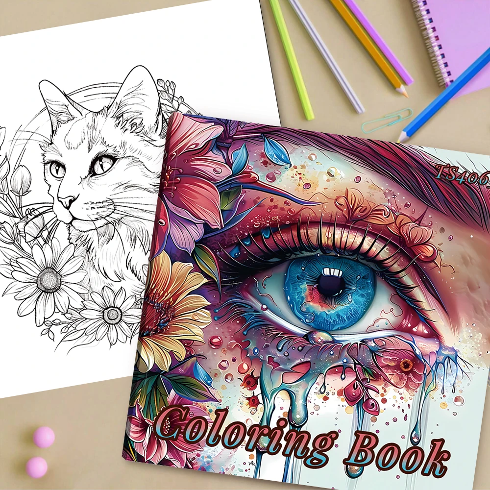1pc,Adult coloring book,30 sheets different patterns 8.3x8.3\'\'100gsm,is a Valentine\'s Day Easter holiday gift