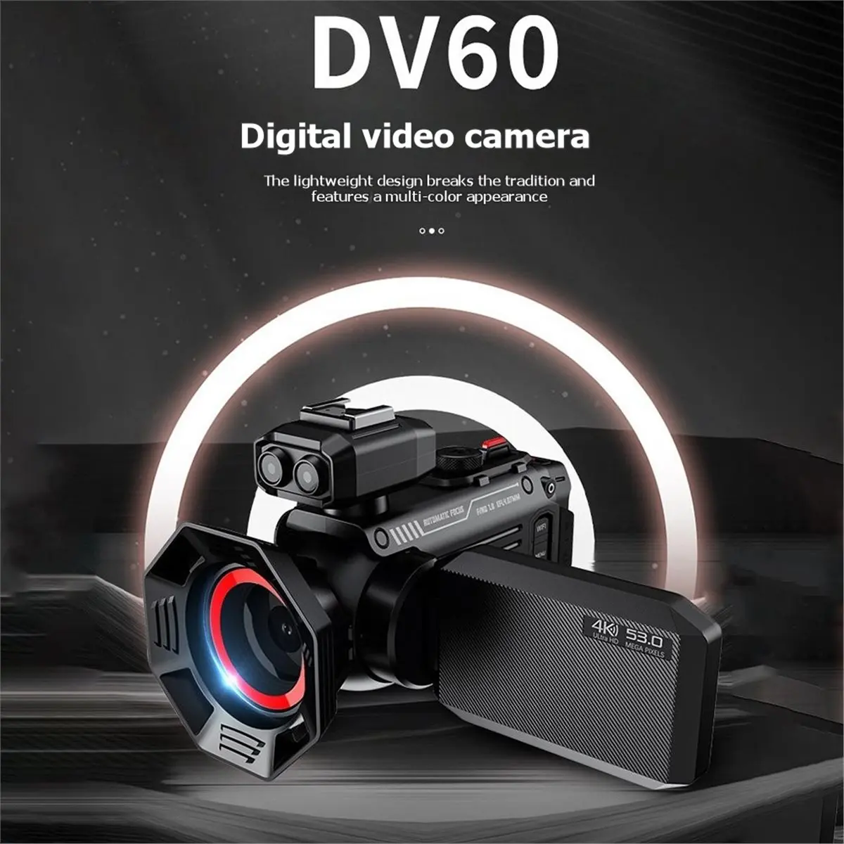 (DT37) 4K Digital WiFi Camera Camcorder 50X Zoom 53MP Fashion Telescopes Camcorder for Photography Built-in Filter