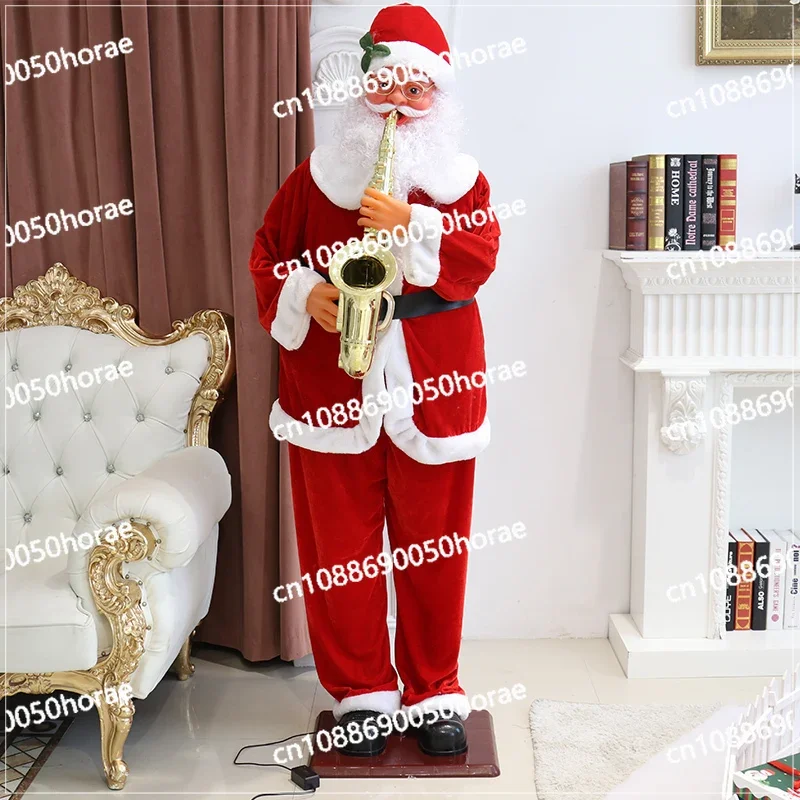 1.8 meters electric Santa Claus dance with music welcome ornament Christmas