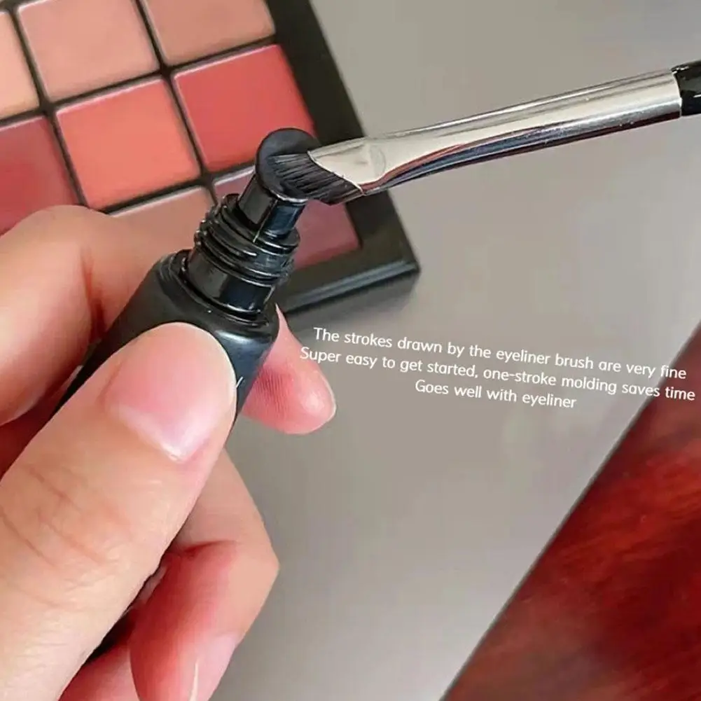1個入り アップグレードブレード アイライナーブラシ 極細 ファインアングル フラット アイブロウブラシ ライナー ブロウ プレース メイクブラシ 精密ディテールブラシ