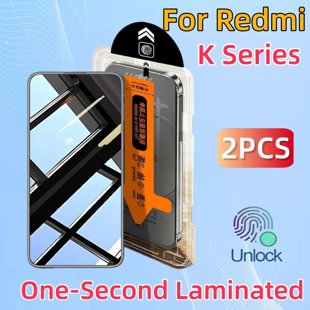 

2PCS 9H Hardness Tempered Glass Screen Protector for Redmi K80 Ultra pro K70e K70 K60 K60e K50 K20 K30 K Series Anti-Fingerprint