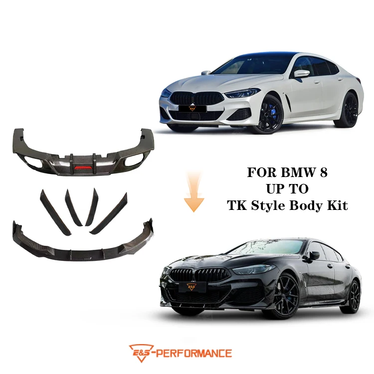 Carbon Fiber Body Kit for BMW M8 Upgrade to TK Style Front Lip Rear Diffuser Car Body Kit