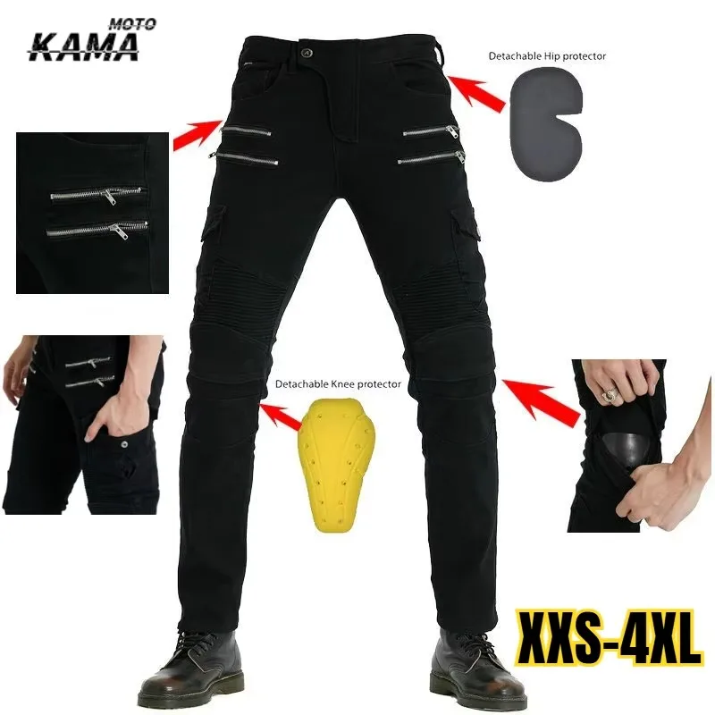 Men Motorcycle Outdoor Riding Rider Camo Jeans Equipment Protective Gear Road Racing Stretch Pants Multi-Color Optional