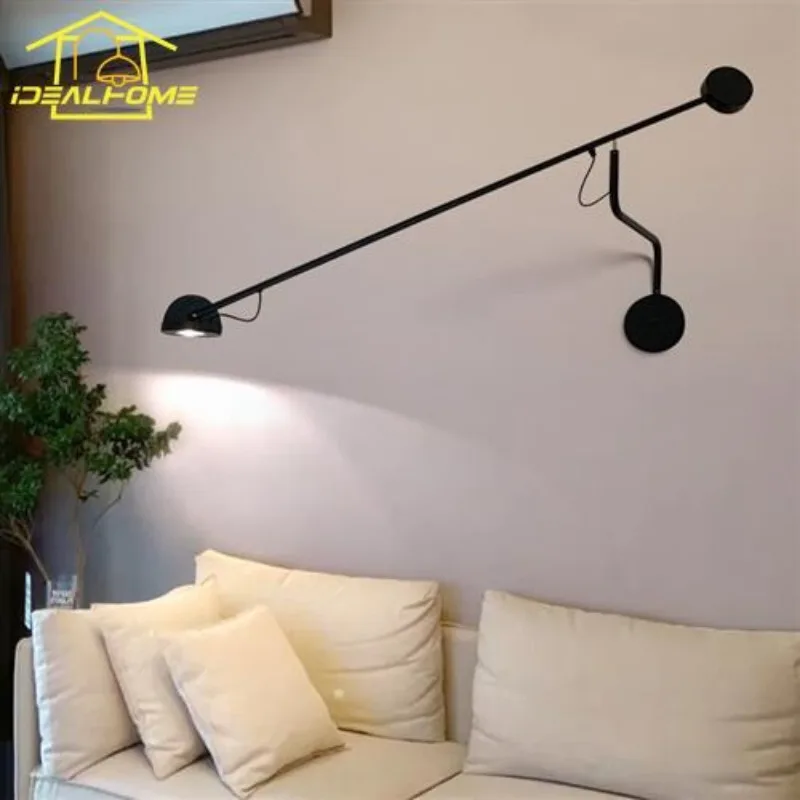 Applique da parete industriale di design LED moderna a braccio lungo Adjusatable lampada da parete girevole decorazioni per la casa a parete soggiorno camera da letto