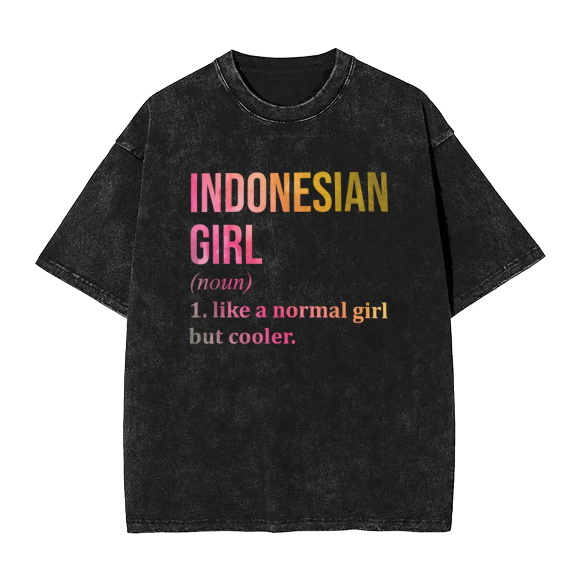 Indonesian Girl Definition Indonesia in Watercolor  Stylish A T-Shirt Oversized Short Sleeve Men's Women's Cotton Tees Tops