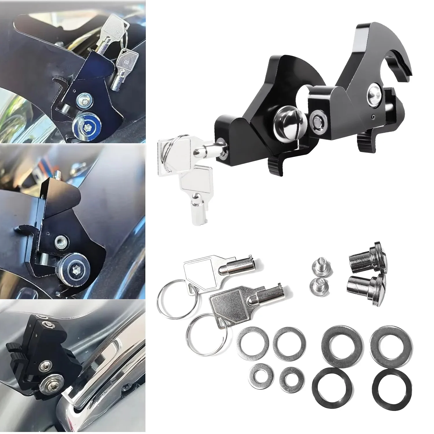 For Harley Touring Softail Sportster Accessories Detachable Motorcycle Backrest Sissy Bar Quick Release Rotary Lock Kit