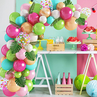 109Pcs Tropical Balloons Arch Garland Kit Green Hot Pink Tropical Hawaii Flamingo Birthday Baby Shower Wedding Party Decorations