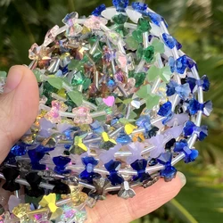 10x7mm Colorful Crystal Glass Bow Tie Loose Beads For Jewelry Making DIY Bracelet Accessories 15