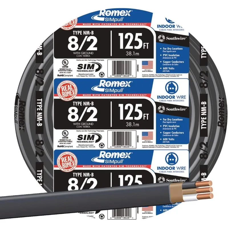 28893602 Nonmetallic With Ground Sheathed Cable, Black