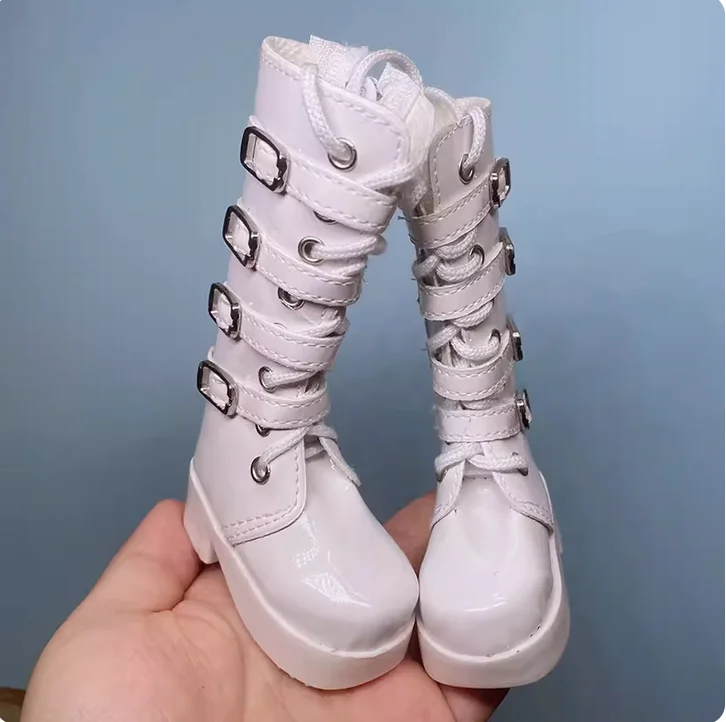 

MD BJD обувь масштаб 1/4 женская обувь белая Пряжка Сапоги модель для 1/4 BJD куклы