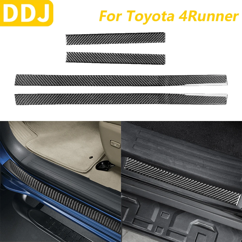

For Toyota 4runner 2010-2020 Carbon Fiber Inner Door Sill Threshold Panel Cover Trim Car Accessories Interior Decoration Sticker
