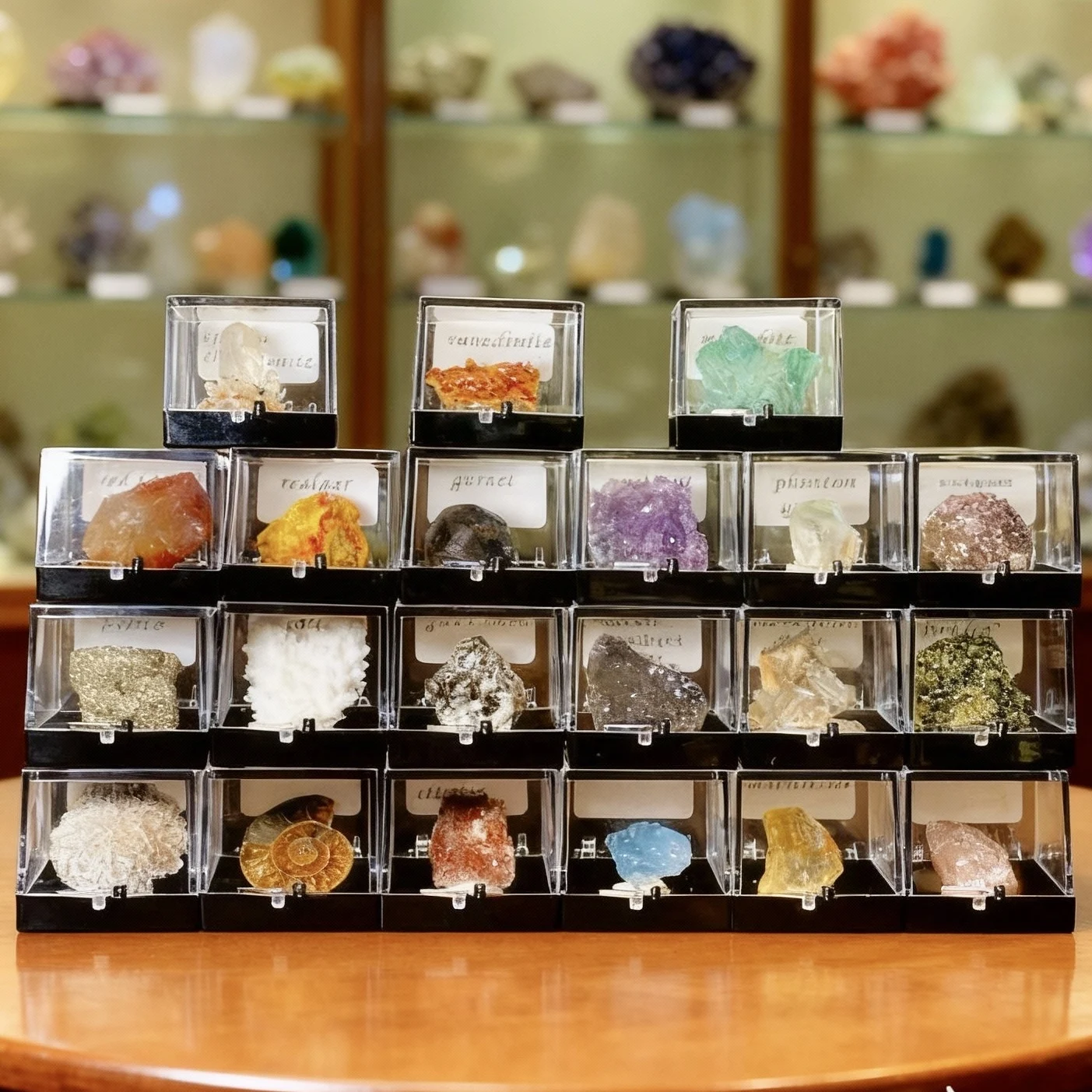 Caja de muestras de minerales de piedra originales de cristal, caja de presentación de colección de muestras minerales, regalo de decoración de oficina, 1 ud.