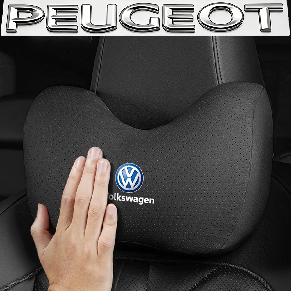 Car Seat Safety Headrest Pad Auto Emblem Neck Pillow For VW Golf T‑Roc Tiguan Polo ID.4 ID.7 Passat T‑Cross Taigo Atlas Beetle - view 3