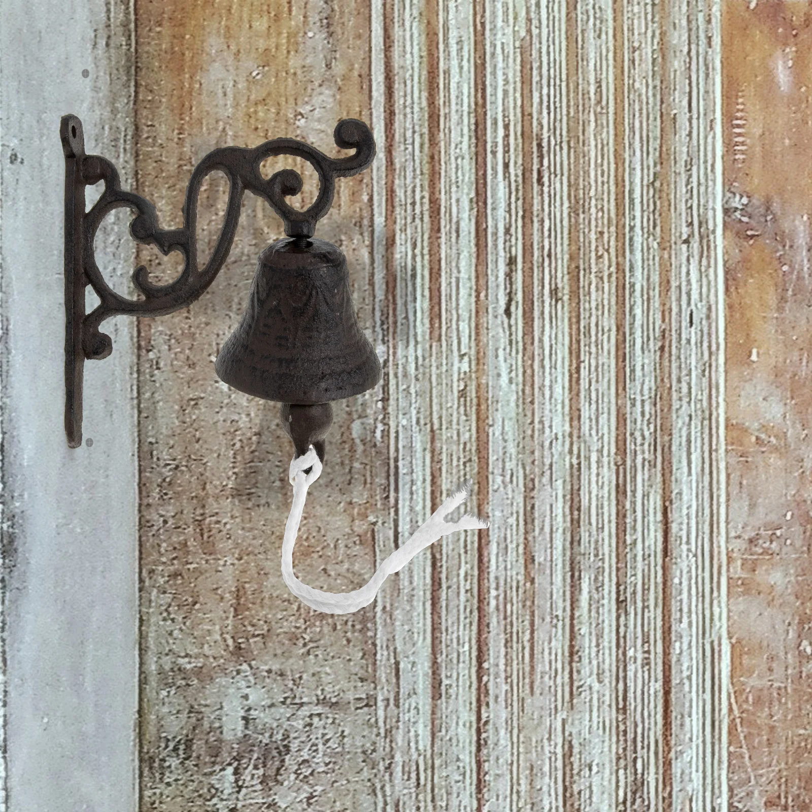 

Rustic Cast Iron Doorbell Vintage Hanging Wall Bell Manually Shaking Garden Decor Terraces Cottages Cast Doorbell