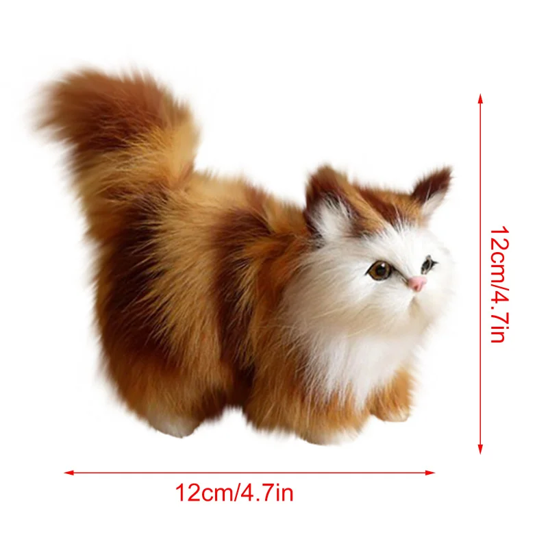 Cute Simulation Cat Plush Toys Soft Stuffed Kitten Model Fake Cat Realist Animals For Kids Girls Birthday Valentine\'s Day Gift