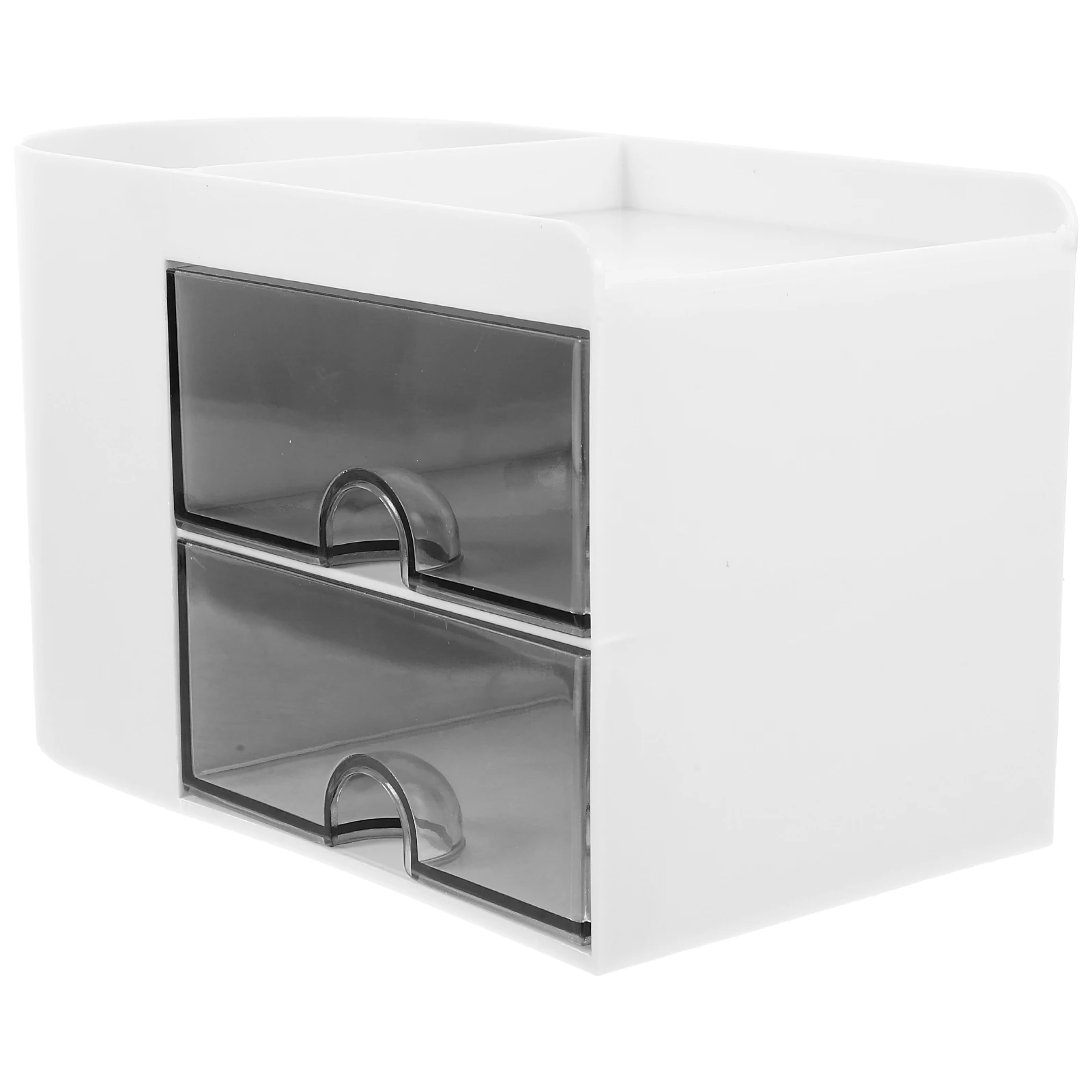

White Desk Organizer Pen Storage Box Pencil Holder Large Capacity Stationery Compartment Multi Functional Student Office Desktop