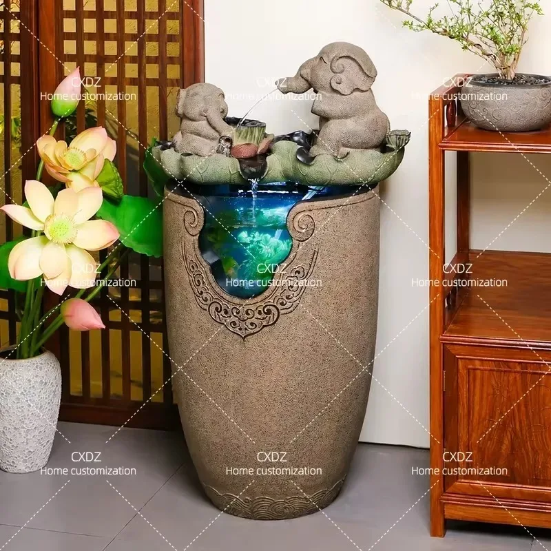 New Chinese Style Floor to Ceiling Circulating Water Fountain Living Room Entrance Decoration Tea Room Feature Attract Wealth