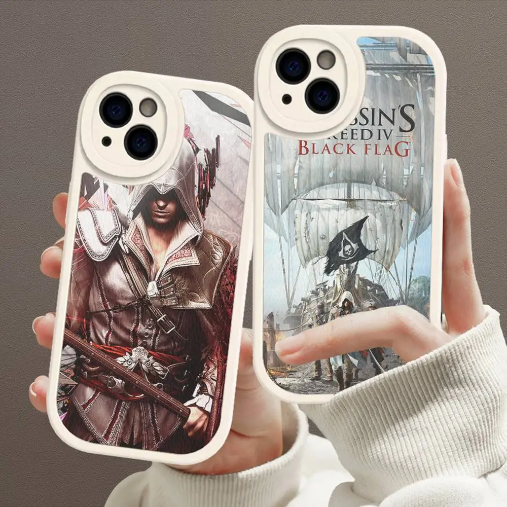 

Чехол для телефона из кожи Game A-Assassins C-Creed для iPhone 15 14 13 Pro Max 12 11 16 Plus