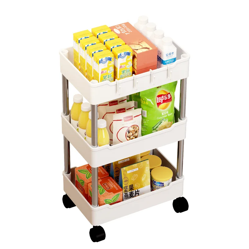 

1PC 3/4 Layer Rolling Utility Cart Storage Shelf Movable Gap Storage Rack Kitchen Bathroom Slim Slide Organizer Shelf Livingroom