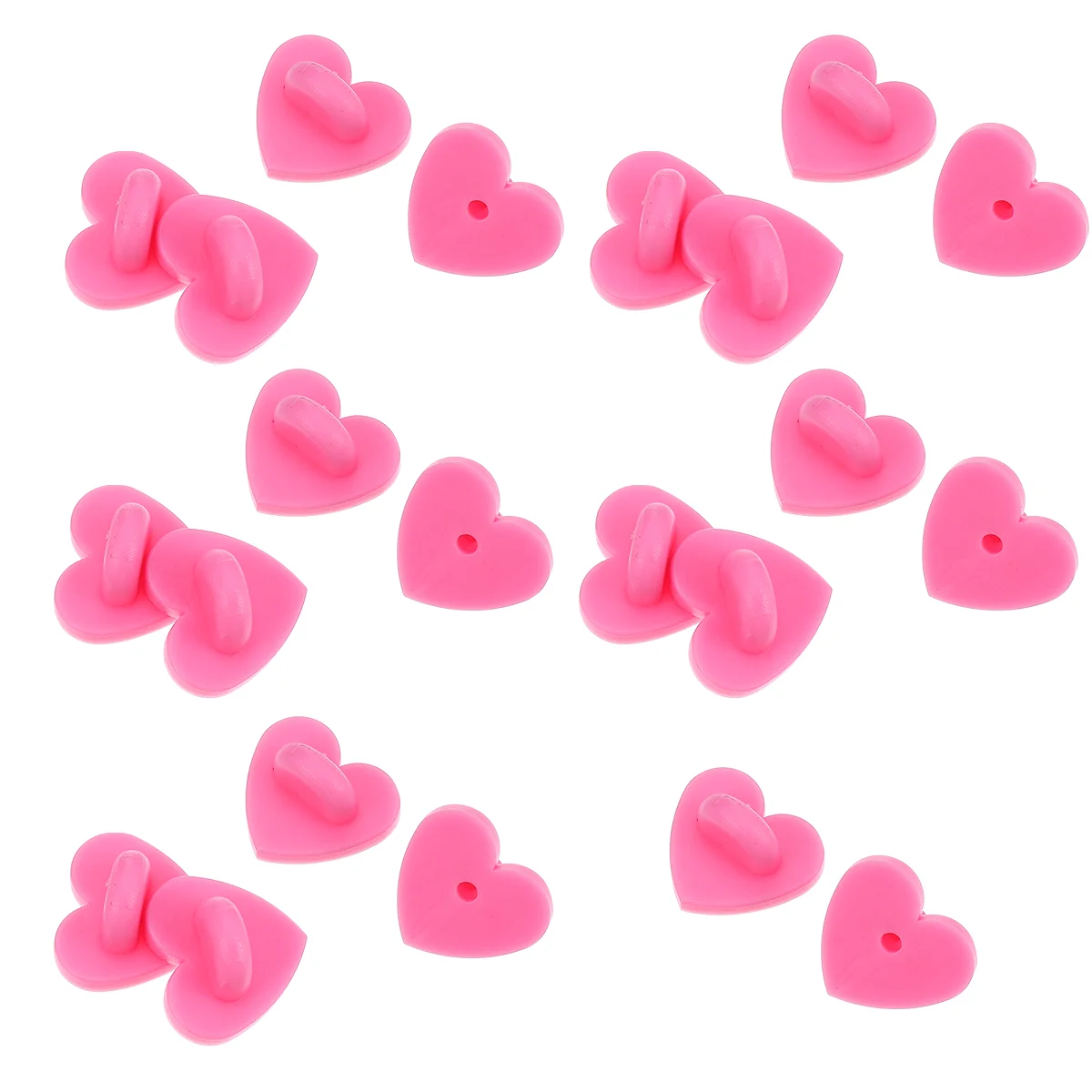 100 Pcs Butterfly Hat Piercing Needle Brooch Buckles Labels Backs Keepers Heart Shaped Bases Rubber Lapel Pin Clasp