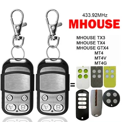 2PCS MHOUSE GTX4 Garage Door Remote Control For MHOUSE GTX4 TX3 TX4 GTX4C MT4 MT4V MT4G Transmitter 433.92MHz